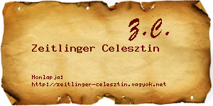 Zeitlinger Celesztin névjegykártya